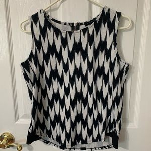 Black/White Patterned Sleeveless Top